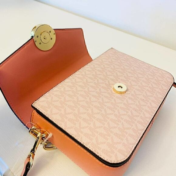 Michael Kors Purse Carmen Small Flap Crossbody bag Sherbert - Picture 7 of 12